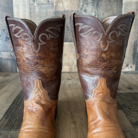 Lucchese Classics L8348 Ostrich Western Cowboy Boots Mens 6.5 D - Picture 10 of 12